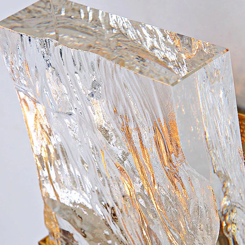 Metal Crystal Rectangular Shade 1-Light Wall Sconce Lamp