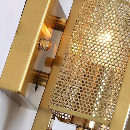 Metal Crystal Rectangular Shade 1-Light Wall Sconce Lamp