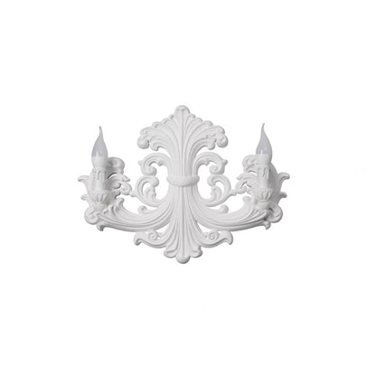 French Carving Plaster Candelabra 1-Light Wall Sconce Lamp