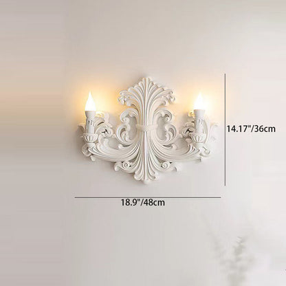 French Carving Plaster Candelabra 1-Light Wall Sconce Lamp