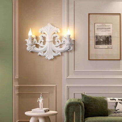 French Carving Plaster Candelabra 1-Light Wall Sconce Lamp
