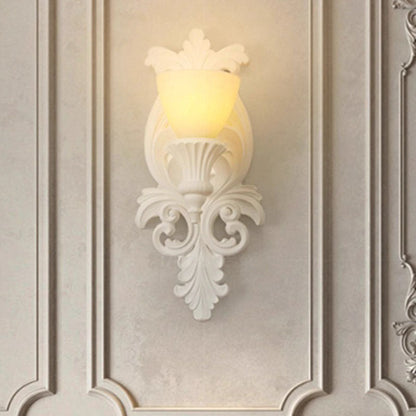 French Carving Plaster Candelabra 1-Light Wall Sconce Lamp