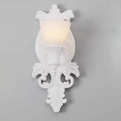 French Carving Plaster Candelabra 1-Light Wall Sconce Lamp