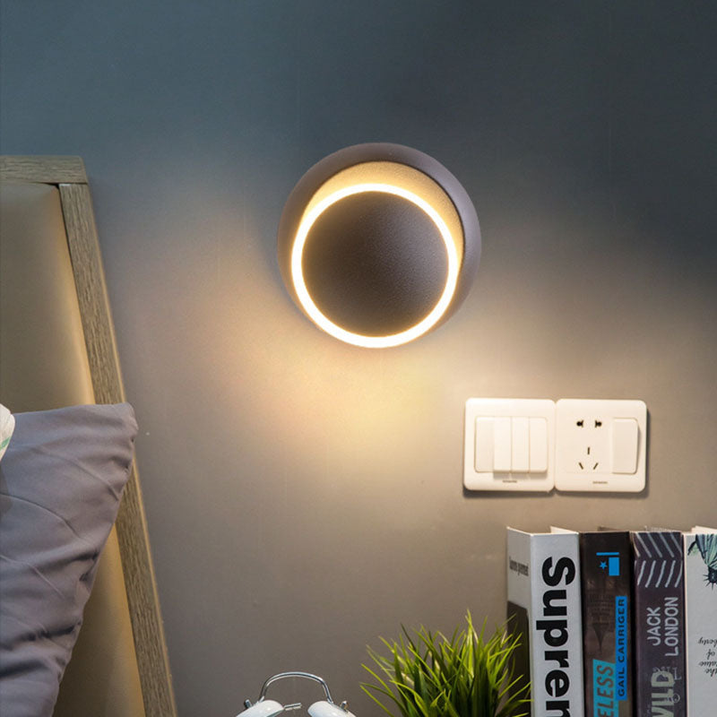 Geometric Circle Aluminum PC LED Wall Sconce Lamp