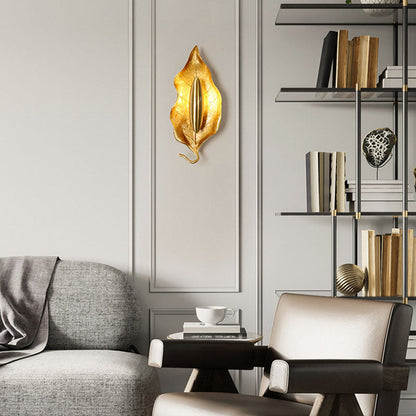 Luxury Full Copper Leaves Design 1-Light Wall Sconce Lamp