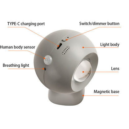 ABS USB Charging Magnetic LED Spotlight Wall Sconce Lamp