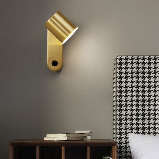 Luxury Full Copper Cylinder LED Wall Sconce Lamp