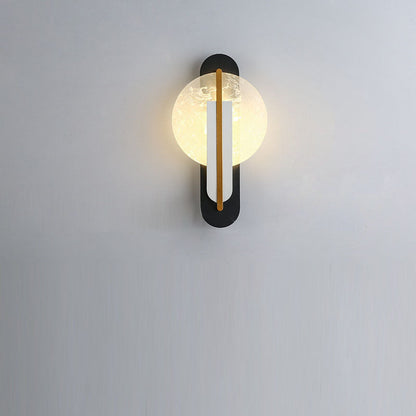 Luxury Gold Foil Texture Acrylic Round LED Wall Sconce Lamp