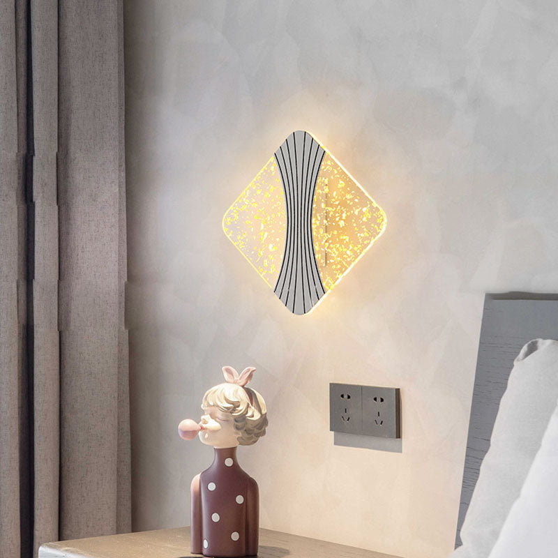 Water Geometric Square Acrylic Shade LED Wall Sconce Lamp