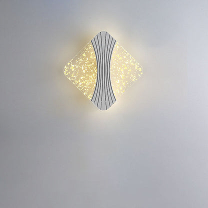 Water Geometric Square Acrylic Shade LED Wall Sconce Lamp