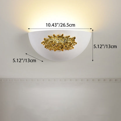French Carved Resin Hardware 1-Light Wall Sconce Lamp