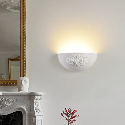 French Carved Resin Hardware 1-Light Wall Sconce Lamp