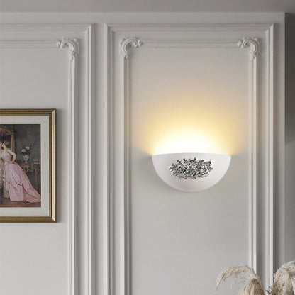 French Carved Resin Hardware 1-Light Wall Sconce Lamp