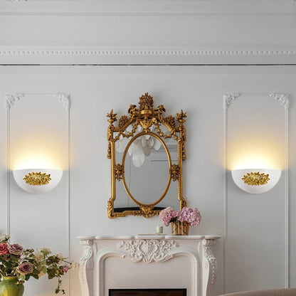 French Carved Resin Hardware 1-Light Wall Sconce Lamp