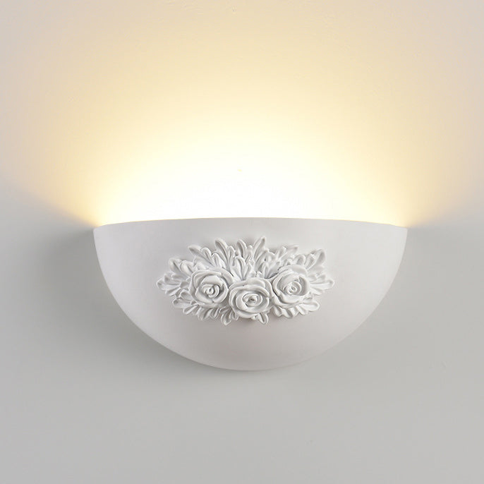 French Carved Resin Hardware 1-Light Wall Sconce Lamp