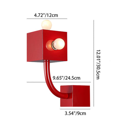 Scandinavian Iron Square 3-Light Wall Sconce Lamp