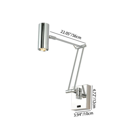 Simplicity Aluminum Adjustable Arm LED Wall Sconce Lamp