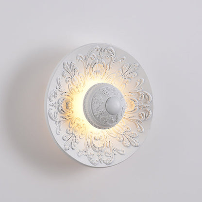 Stainless Steel Resin Carved Disc LED Wall Sconce Lamp