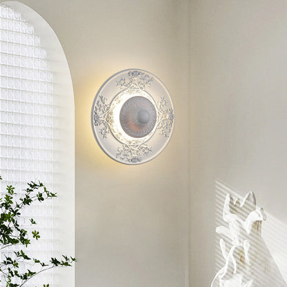Stainless Steel Resin Carved Disc LED Wall Sconce Lamp
