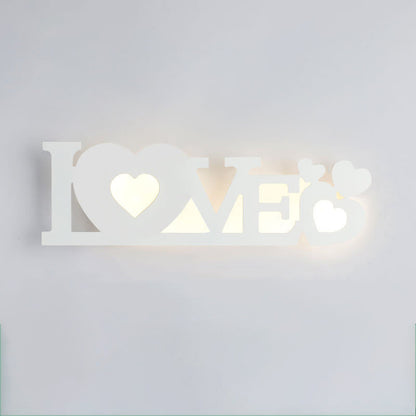 Letters Antler Decoration Iron Acrylic LED Wall Sconce Lamp