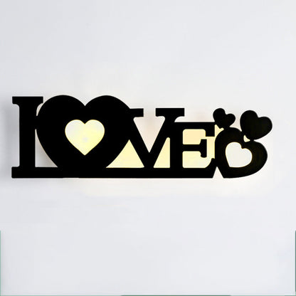 Letters Antler Decoration Iron Acrylic LED Wall Sconce Lamp