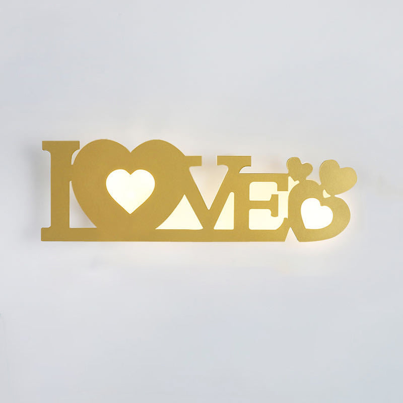 Letters Antler Decoration Iron Acrylic LED Wall Sconce Lamp