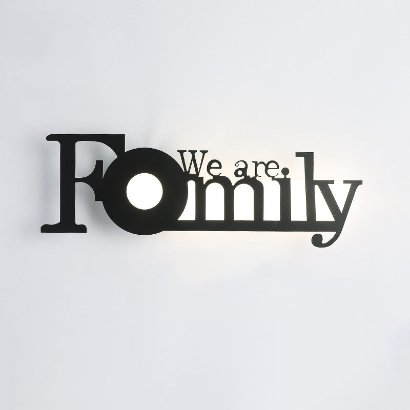 Letters Antler Decoration Iron Acrylic LED Wall Sconce Lamp