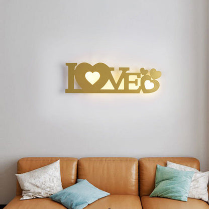 Letters Antler Decoration Iron Acrylic LED Wall Sconce Lamp