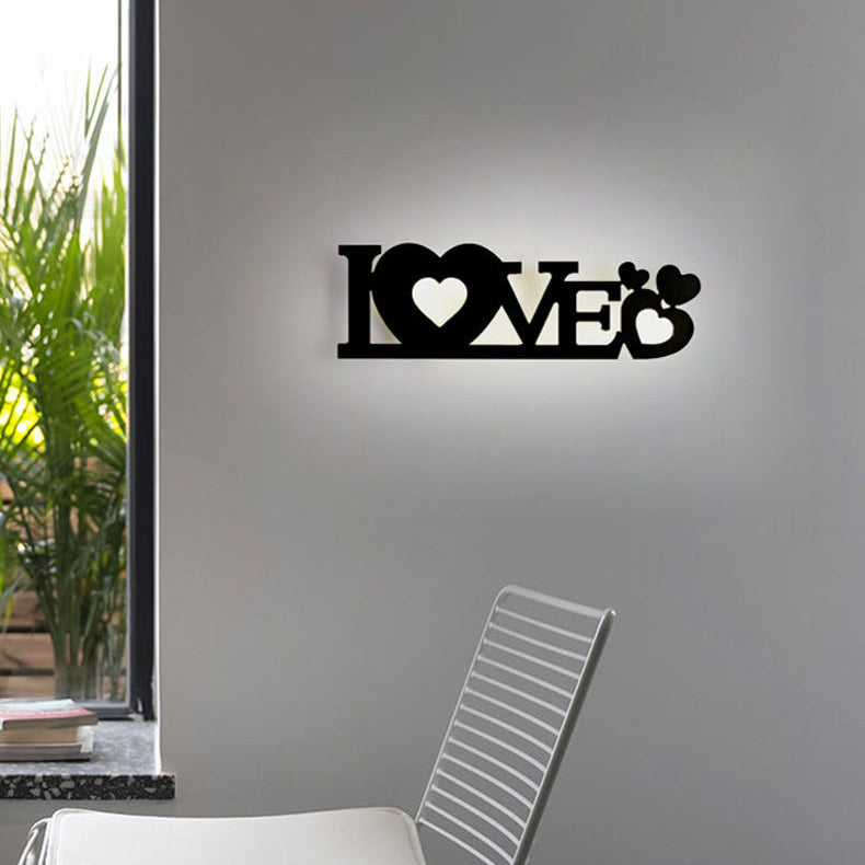 Letters Antler Decoration Iron Acrylic LED Wall Sconce Lamp