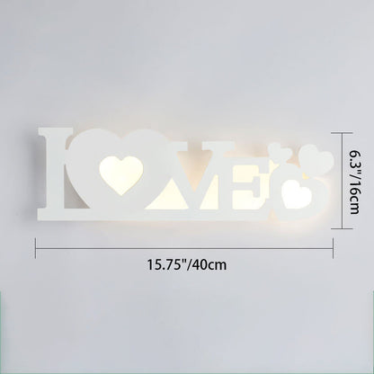 Letters Antler Decoration Iron Acrylic LED Wall Sconce Lamp