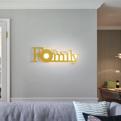 Letters Antler Decoration Iron Acrylic LED Wall Sconce Lamp