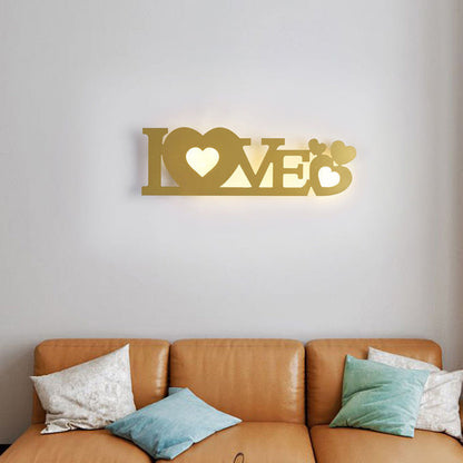 Letters Antler Decoration Iron Acrylic LED Wall Sconce Lamp