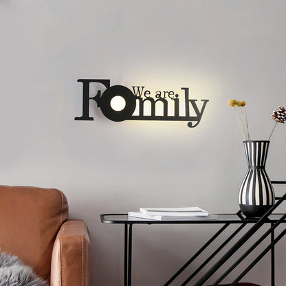 Letters Antler Decoration Iron Acrylic LED Wall Sconce Lamp