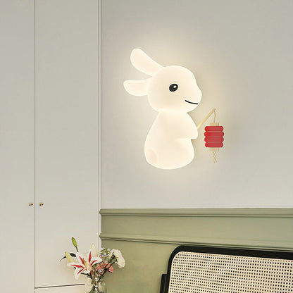 Creative Animal Rabbit Carrot PE Iron LED Wall Sconce Lamp