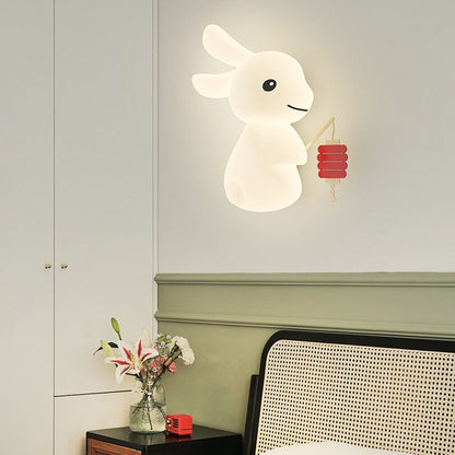 Creative Animal Rabbit Carrot PE Iron LED Wall Sconce Lamp