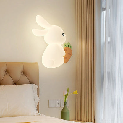 Creative Animal Rabbit Carrot PE Iron LED Wall Sconce Lamp