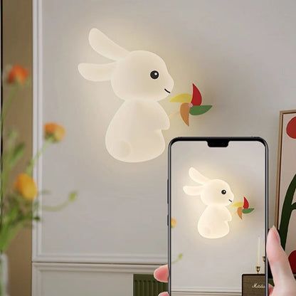 Creative Animal Rabbit Carrot PE Iron LED Wall Sconce Lamp