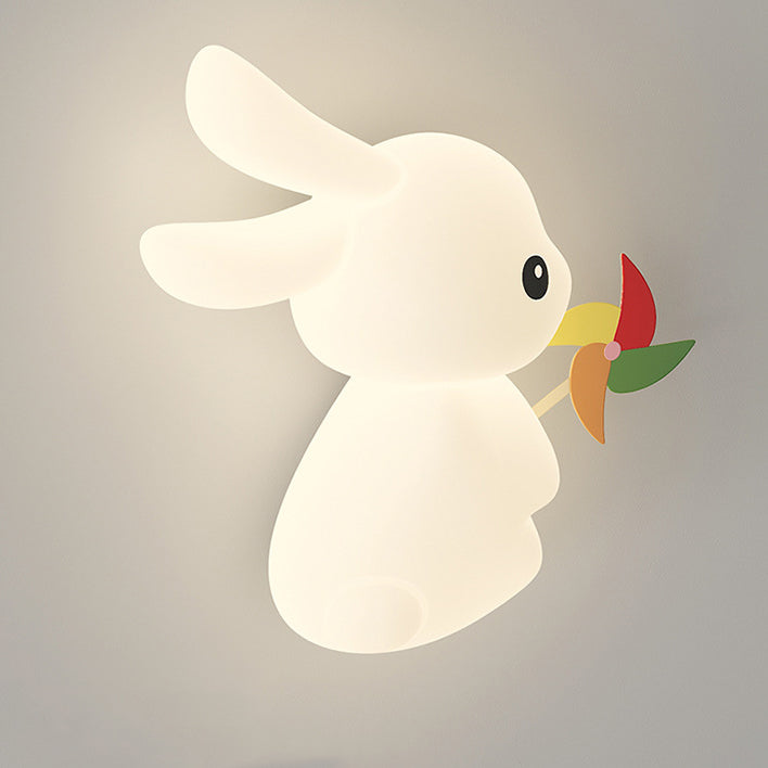 Creative Animal Rabbit Carrot PE Iron LED Wall Sconce Lamp