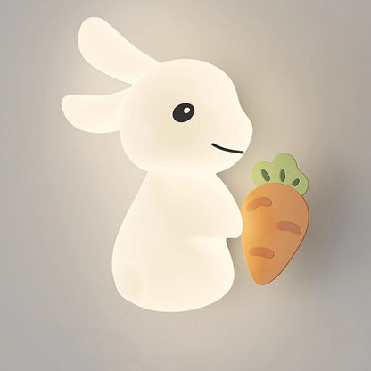 Creative Animal Rabbit Carrot PE Iron LED Wall Sconce Lamp
