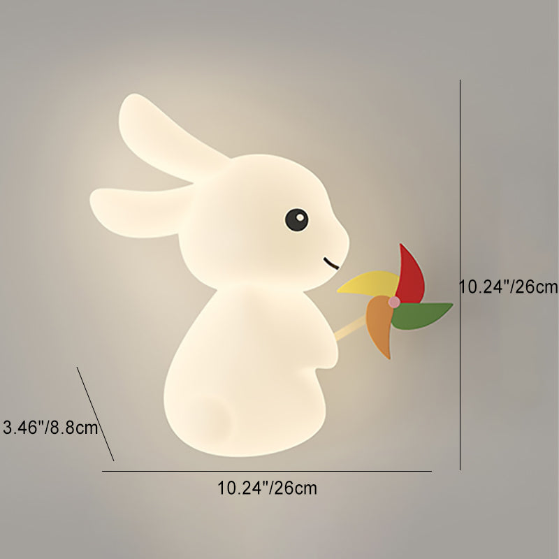 Creative Animal Rabbit Carrot PE Iron LED Wall Sconce Lamp