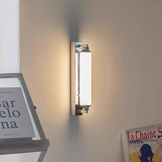 Nordic Stainless Steel Glass Column LED Wall Sconce Lamp