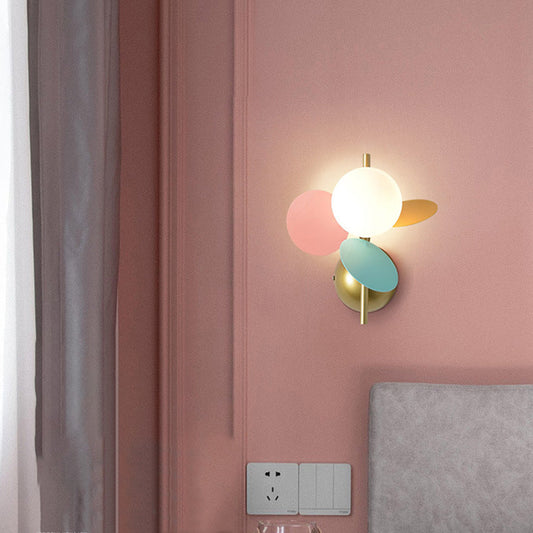 Scandinavian Ball Shade PVC Disc 1-Light Wall Sconce Lamp