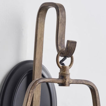 Farmhouse Iron Frame Glass 1-Light Wall Sconce Lamp