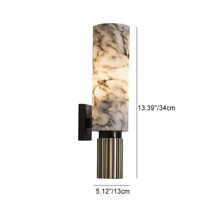 Luxury Marble Strip Copper Iron 1-Light Wall Sconce Lamp