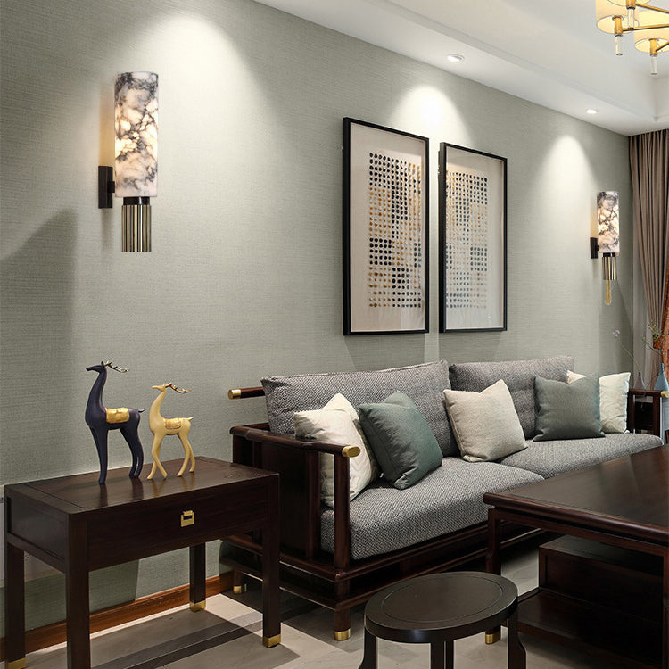 Luxury Marble Strip Copper Iron 1-Light Wall Sconce Lamp
