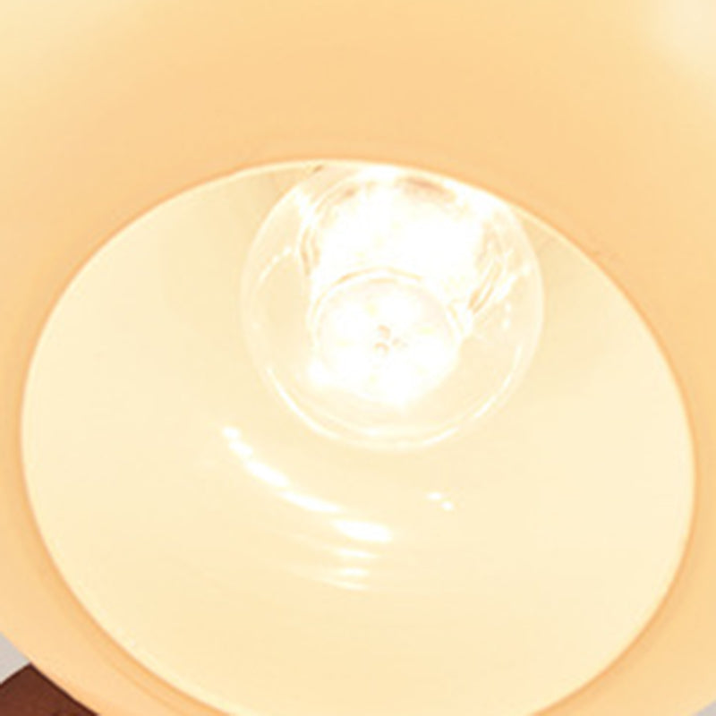 Glass Ball Shade Iron Wood 1-Light Wall Sconce Lamp