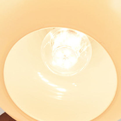 Glass Ball Shade Iron Wood 1-Light Wall Sconce Lamp