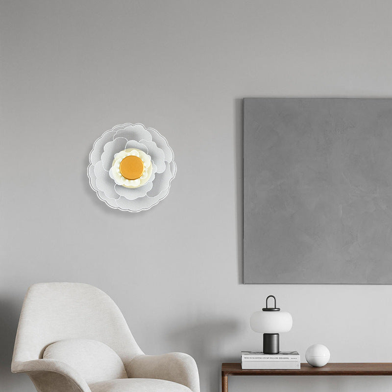 Creative Lotus Flower Iron Acrylic LED Wall Sconce Lamp
