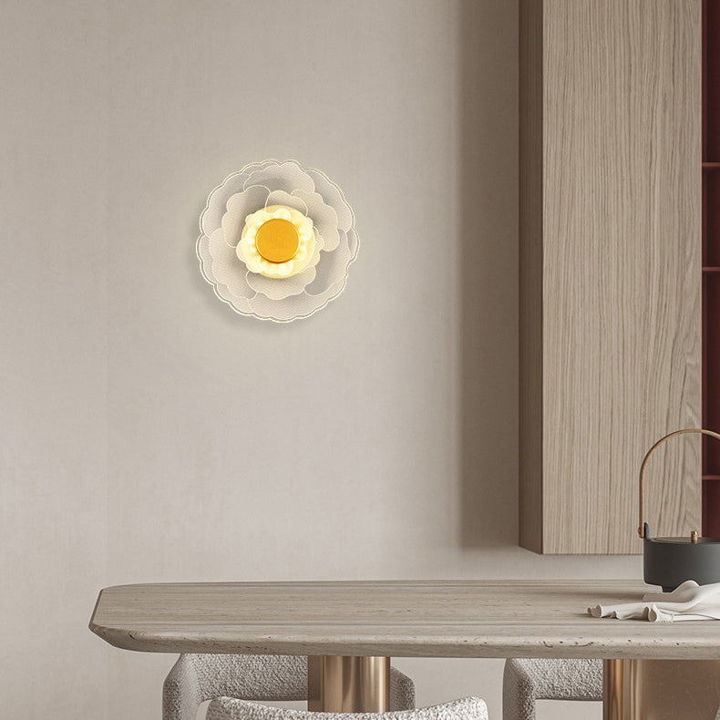 Creative Lotus Flower Iron Acrylic LED Wall Sconce Lamp