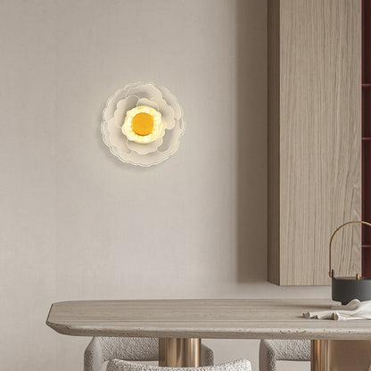 Creative Lotus Flower Iron Acrylic LED Wall Sconce Lamp
